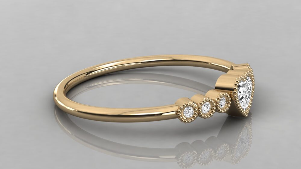 Heart and Round Lab Grown Diamond Engagement Ring - Image 9