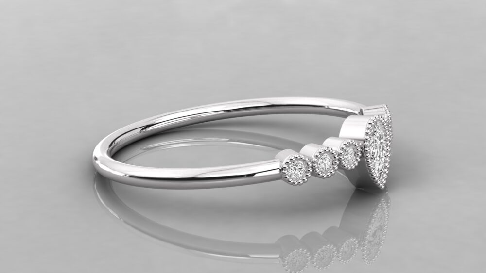 Pear and Round Cut Lab Grown Engagement Ring - Image 6