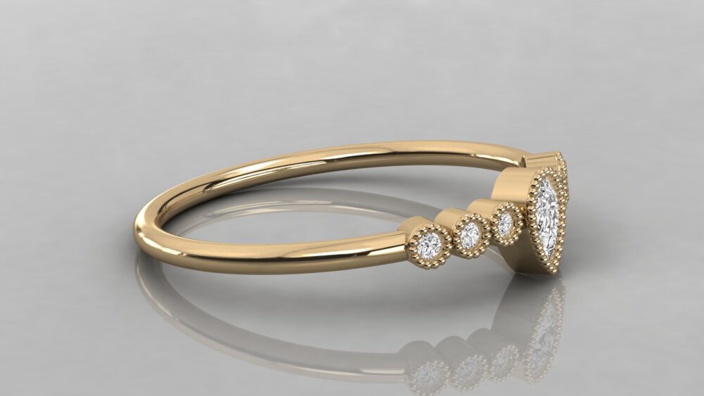 Pear and Round Cut Lab Grown Engagement Ring - Image 3