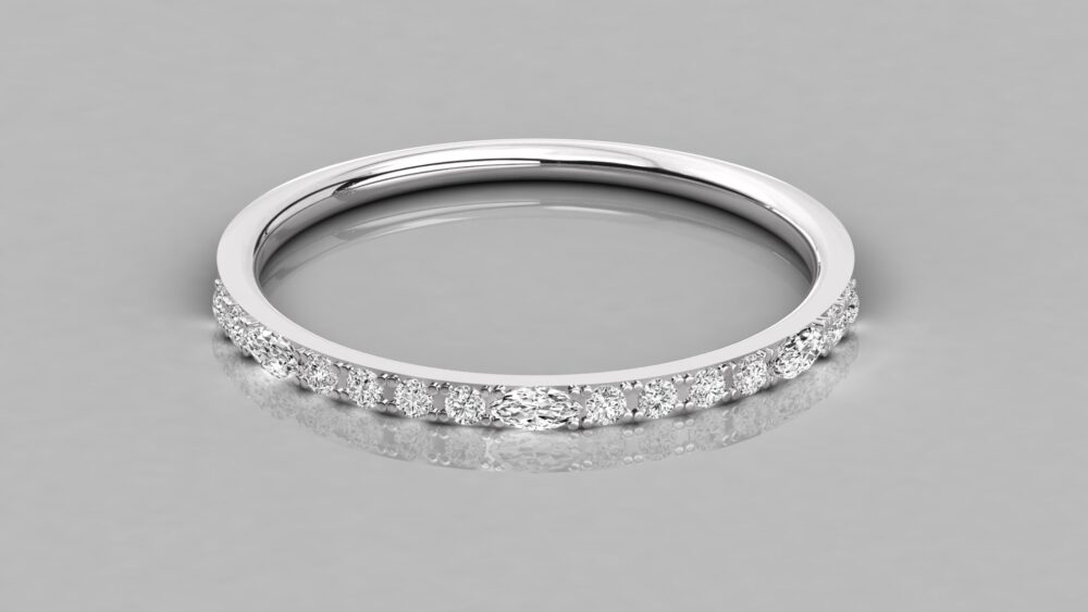 Marquise and Round Lab Grown Diamond Engagement Ring - Image 4