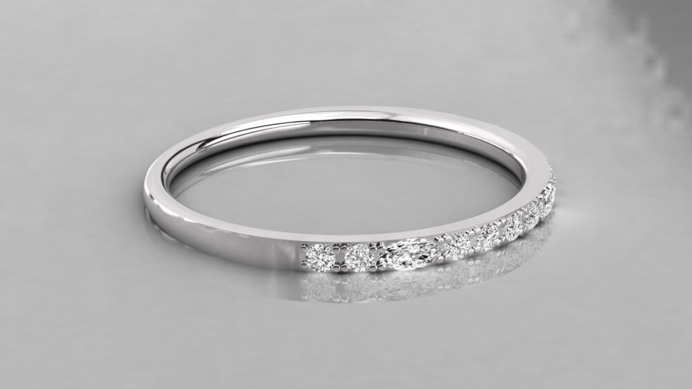 Marquise and Round Lab Grown Diamond Engagement Ring - Image 5