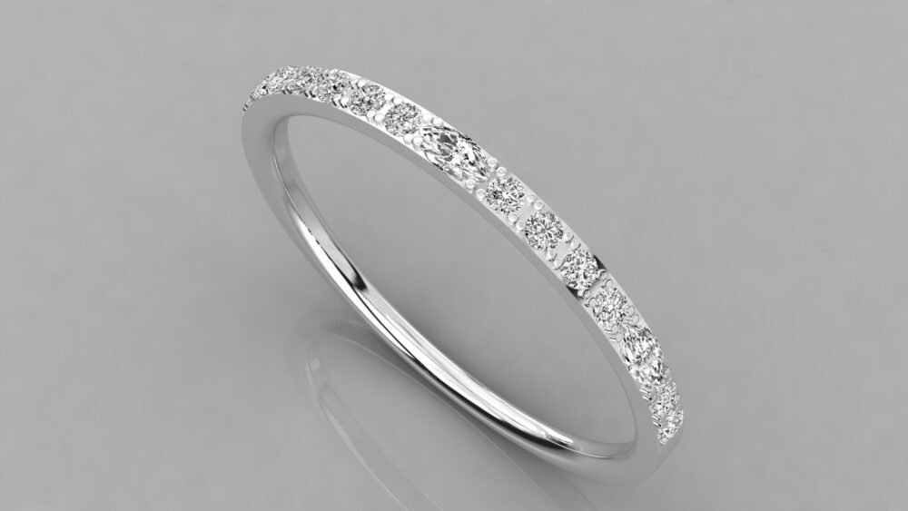 Marquise and Round Lab Grown Diamond Engagement Ring - Image 6