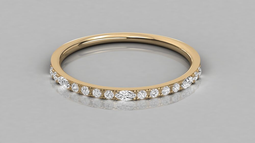Marquise and Round Lab Grown Diamond Engagement Ring