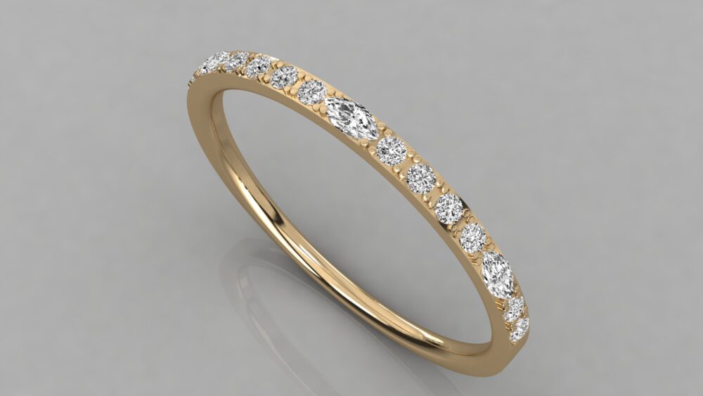 Marquise and Round Lab Grown Diamond Engagement Ring - Image 3