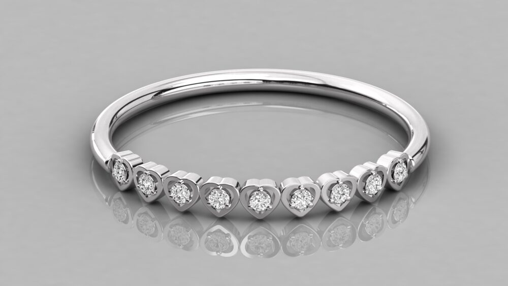 Heart Lab Grown Diamond Wedding Band - Image 4