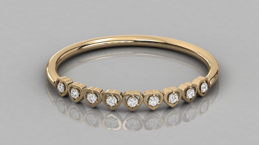 Heart Lab Grown Diamond Wedding Band - Image 7