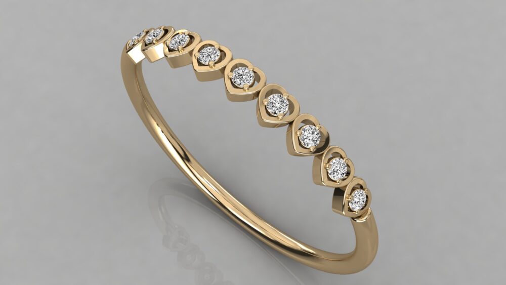 Heart Lab Grown Diamond Wedding Band - Image 8