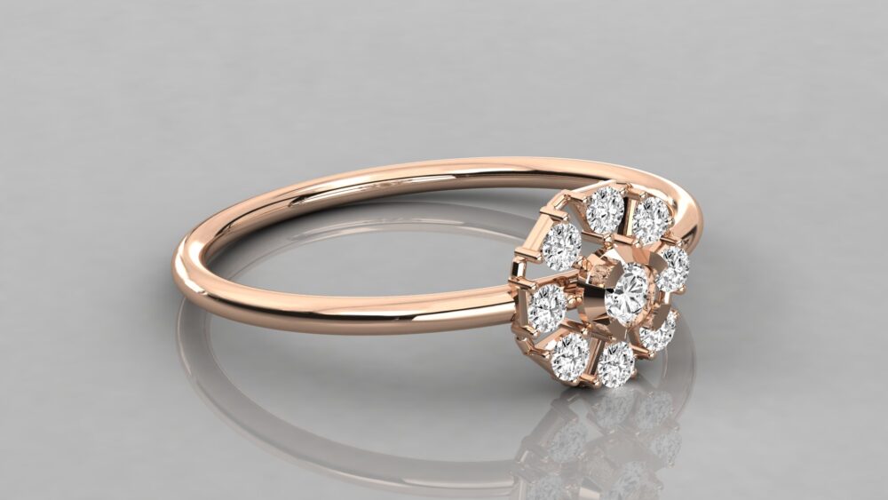 Flower Lab Grown Diamond Ring - Image 3