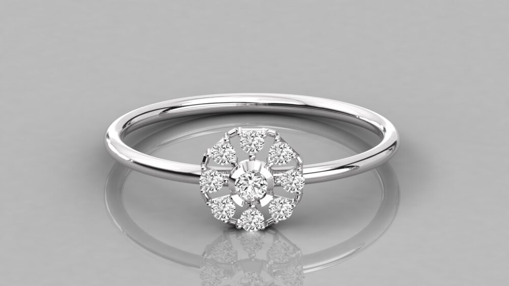 Flower Lab Grown Diamond Ring - Image 4