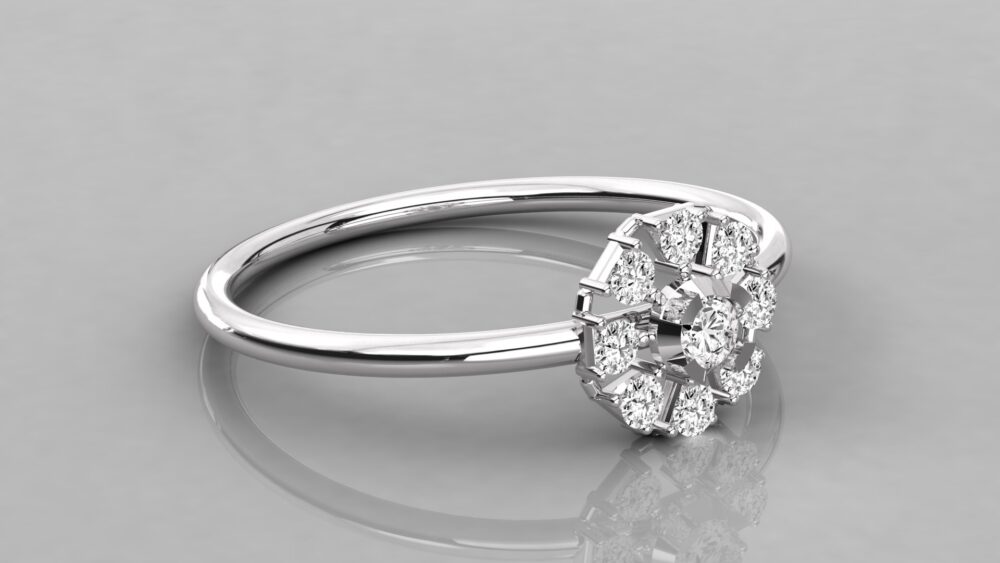 Flower Lab Grown Diamond Ring - Image 5