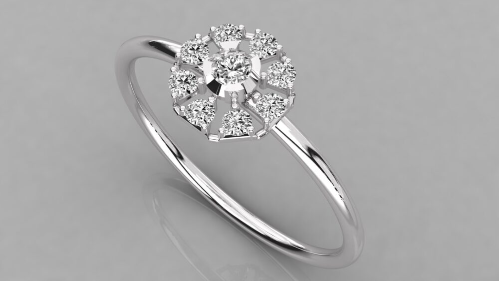 Flower Lab Grown Diamond Ring - Image 6