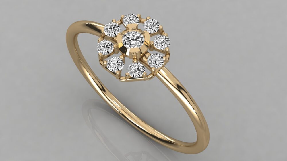 Flower Lab Grown Diamond Ring - Image 9