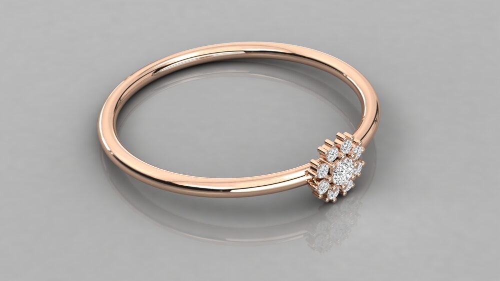 Flower Lab Grown Diamond Ring - Image 3