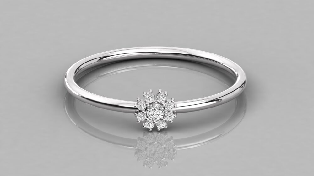 Flower Lab Grown Diamond Ring - Image 4