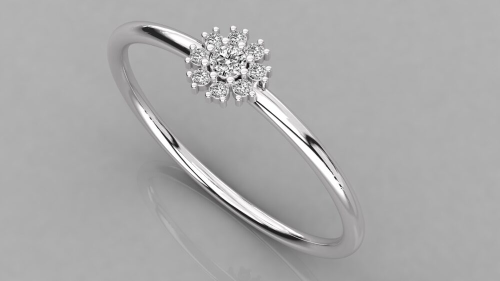 Flower Lab Grown Diamond Ring - Image 5