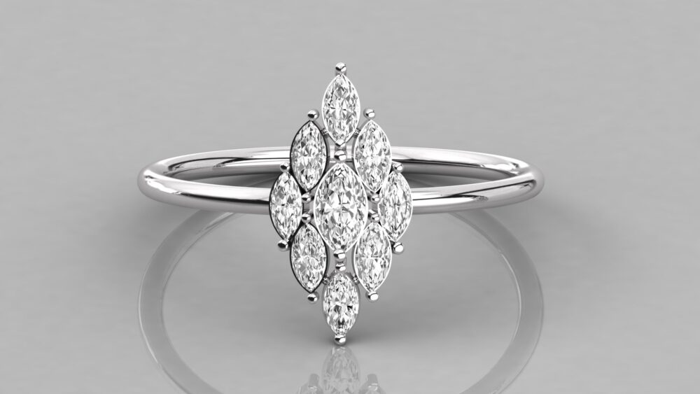 Marquise Lab Grown Diamond Ring - Image 4