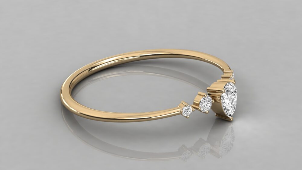 0.25 CT Pear Cut Lab Grown Diamond Engagement Ring - Image 9