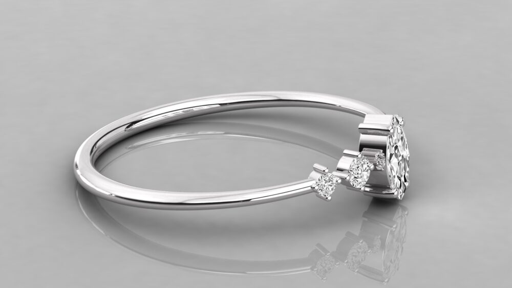 0.25 CT Marquise Cut Lab Grown Diamond Engagement Ring - Image 6