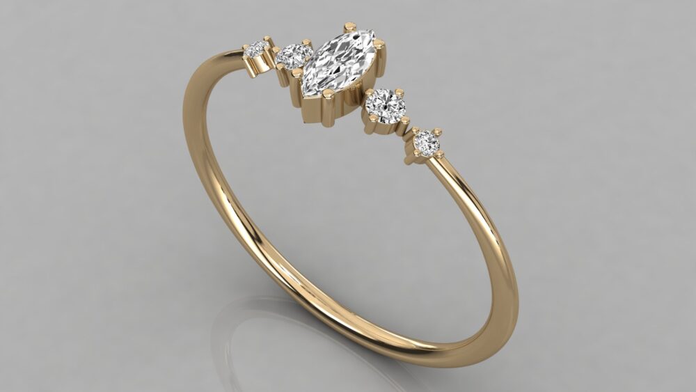 0.25 CT Marquise Cut Lab Grown Diamond Engagement Ring - Image 8