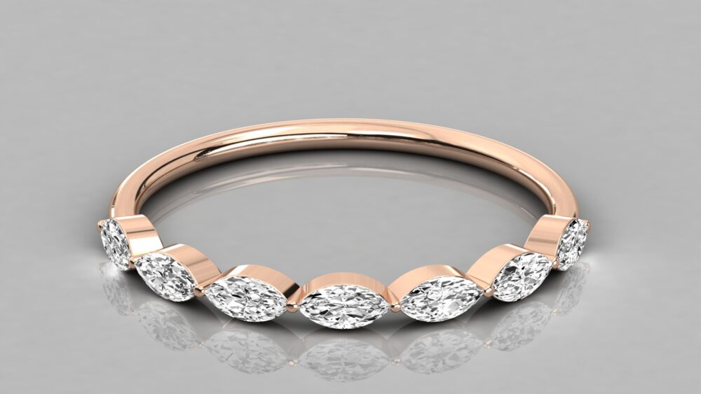 Marquise Lab Grown Diamond Wedding Band