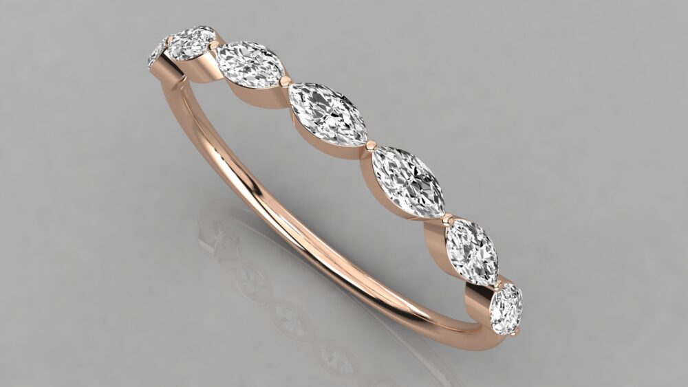Marquise Lab Grown Diamond Wedding Band - Image 2