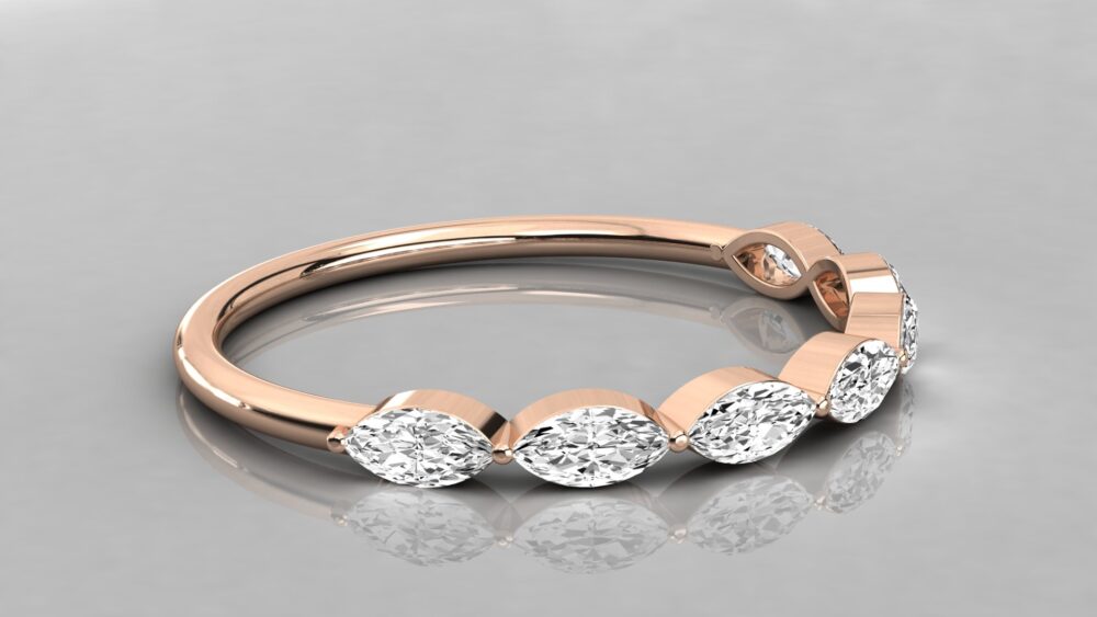 Marquise Lab Grown Diamond Wedding Band - Image 3