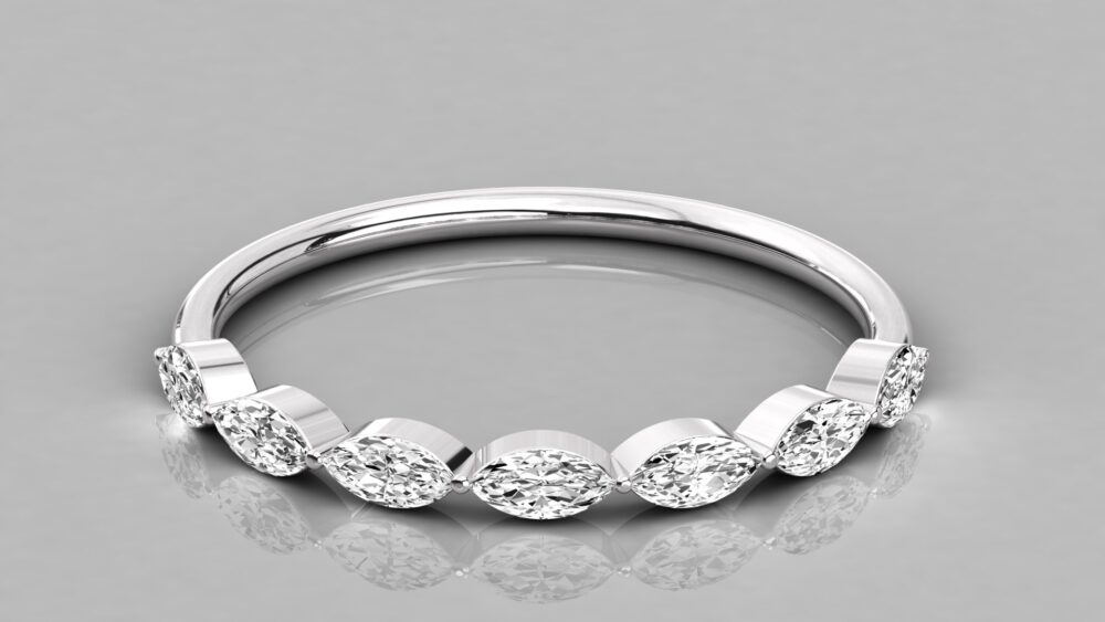Marquise Lab Grown Diamond Wedding Band - Image 4