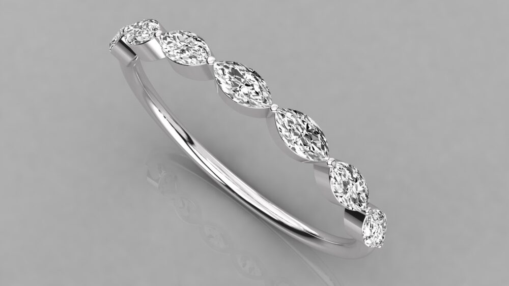 Marquise Lab Grown Diamond Wedding Band - Image 5