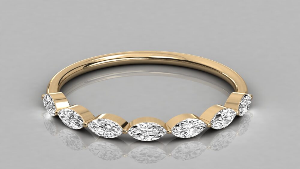 Marquise Lab Grown Diamond Wedding Band - Image 7