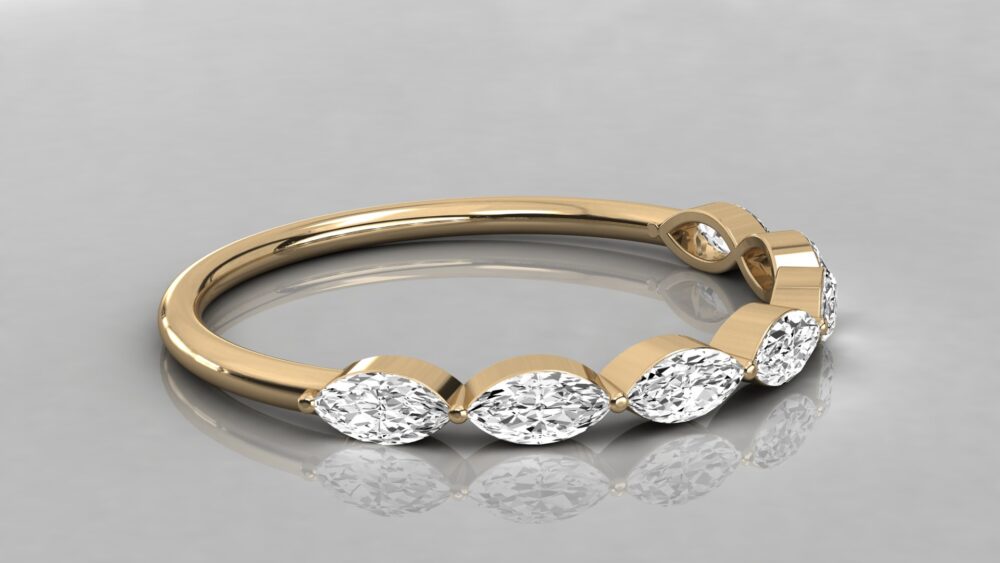 Marquise Lab Grown Diamond Wedding Band - Image 9