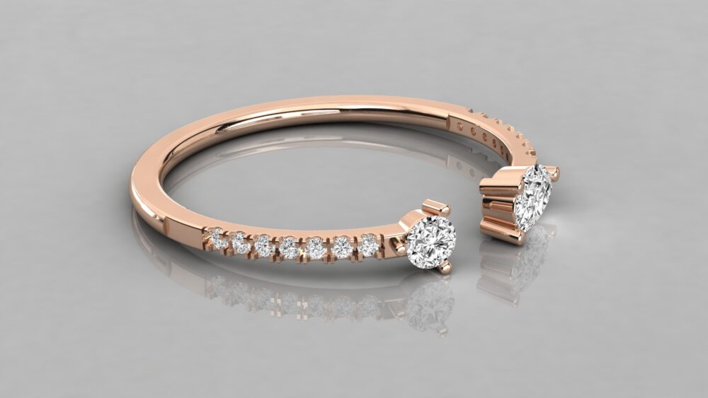 Minimal Pear Toi Et Moi Lab Grown Diamond Ring - Image 3