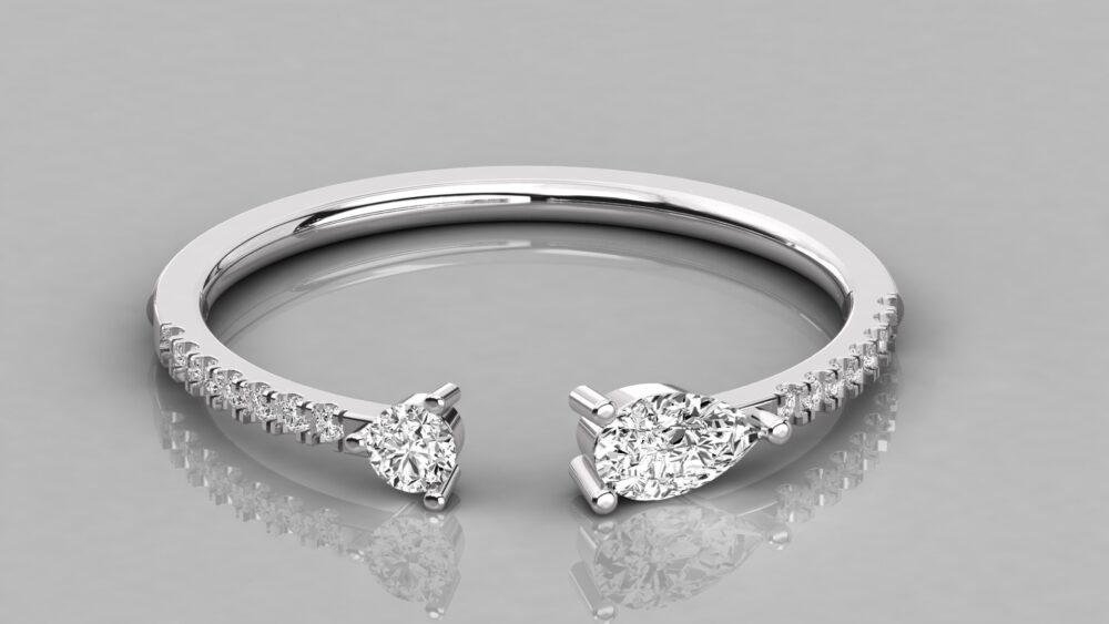Minimal Pear Toi Et Moi Lab Grown Diamond Ring - Image 4