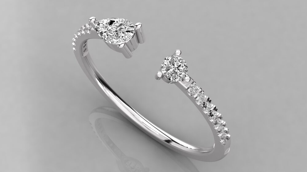 Minimal Pear Toi Et Moi Lab Grown Diamond Ring - Image 5
