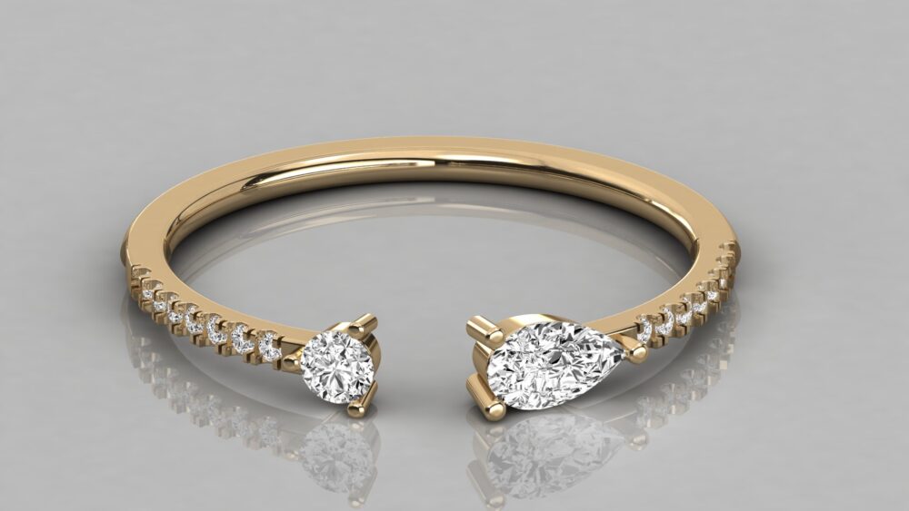 Minimal Pear Toi Et Moi Lab Grown Diamond Ring - Image 7