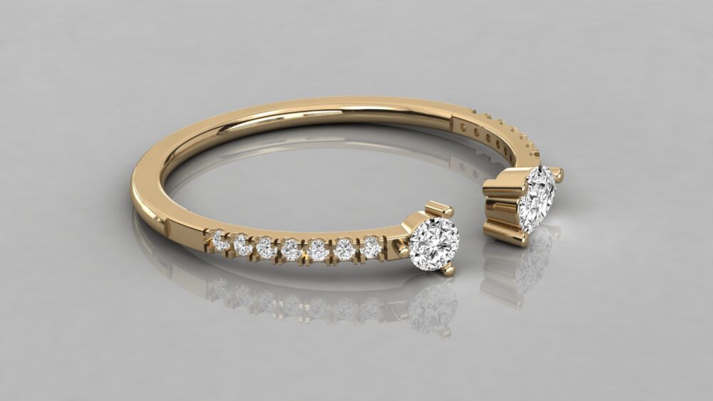 Minimal Pear Toi Et Moi Lab Grown Diamond Ring - Image 9