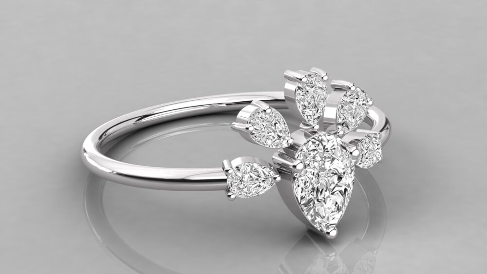 0.50 CT Pear Cut Lab Grown Diamond Engagement Ring - Image 6