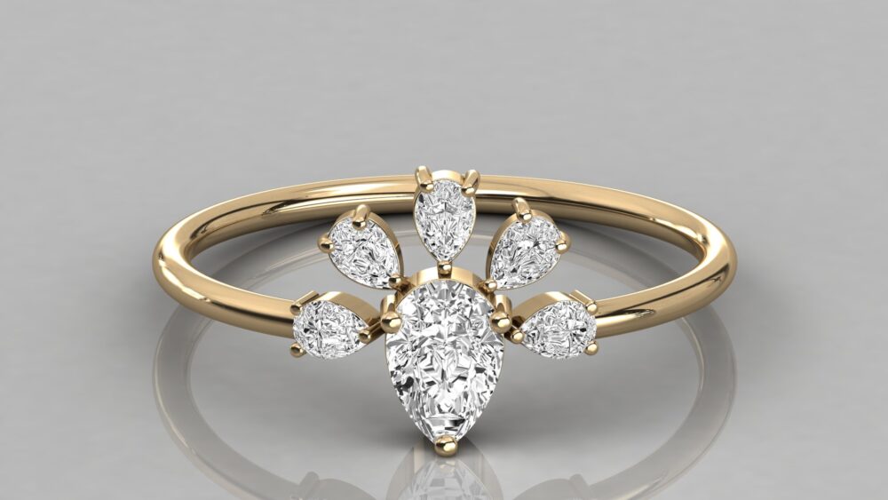 0.50 CT Pear Cut Lab Grown Diamond Engagement Ring - Image 7