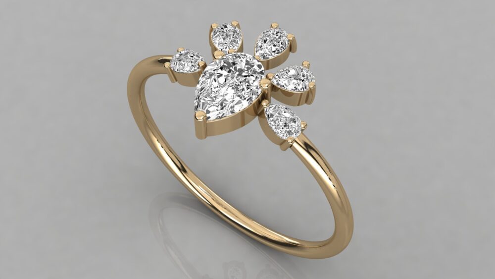 0.50 CT Pear Cut Lab Grown Diamond Engagement Ring - Image 8