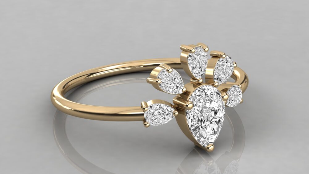 0.50 CT Pear Cut Lab Grown Diamond Engagement Ring - Image 9