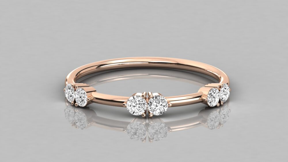Round Floating Lab Grown Diamond Wedding Band