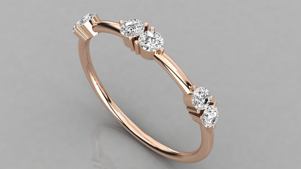 Round Floating Lab Grown Diamond Wedding Band - Image 2