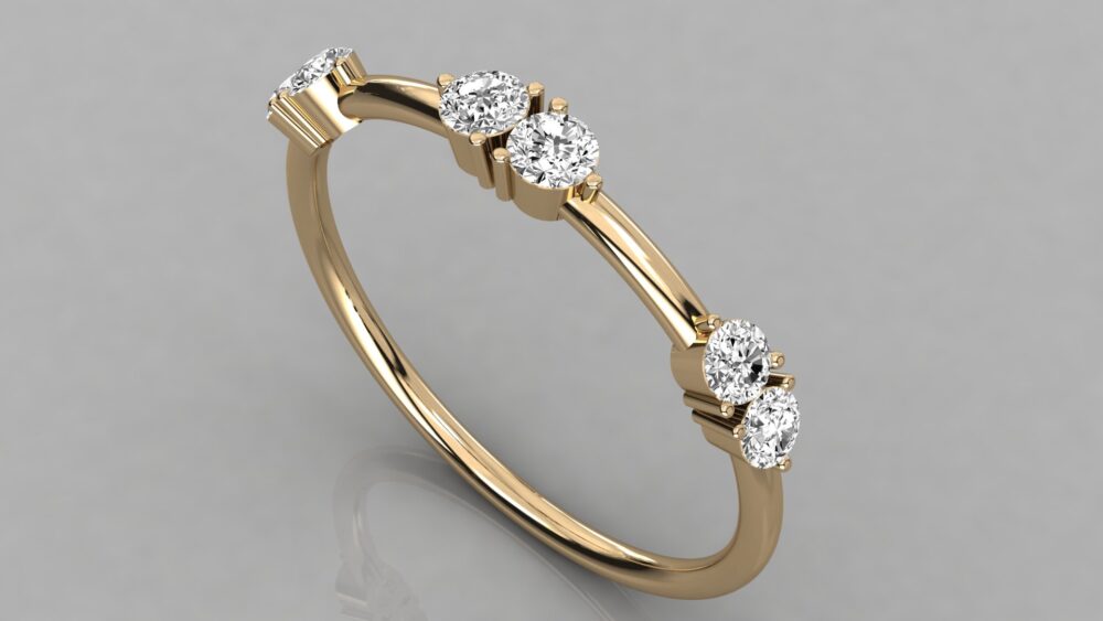 Round Floating Lab Grown Diamond Wedding Band - Image 8