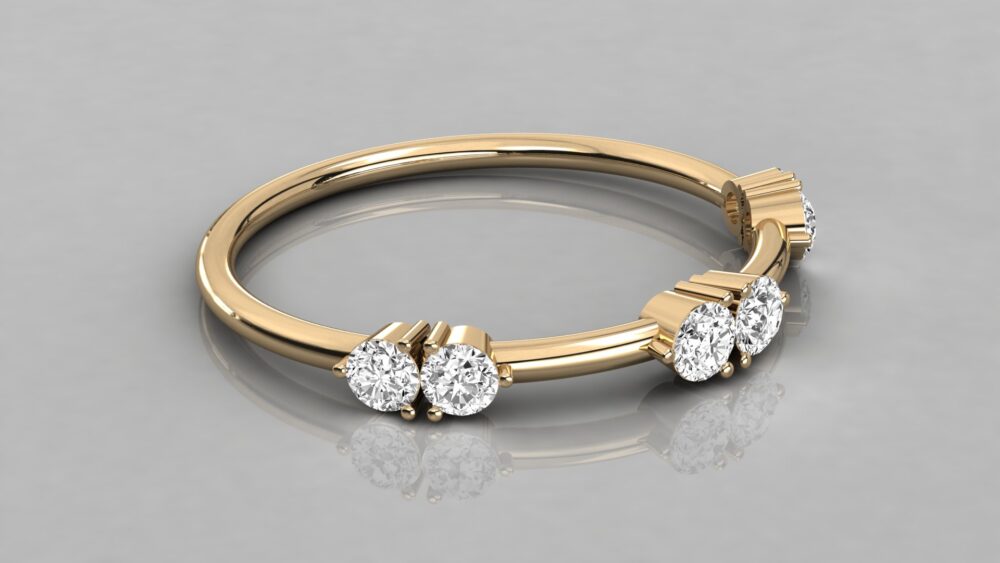 Round Floating Lab Grown Diamond Wedding Band - Image 9