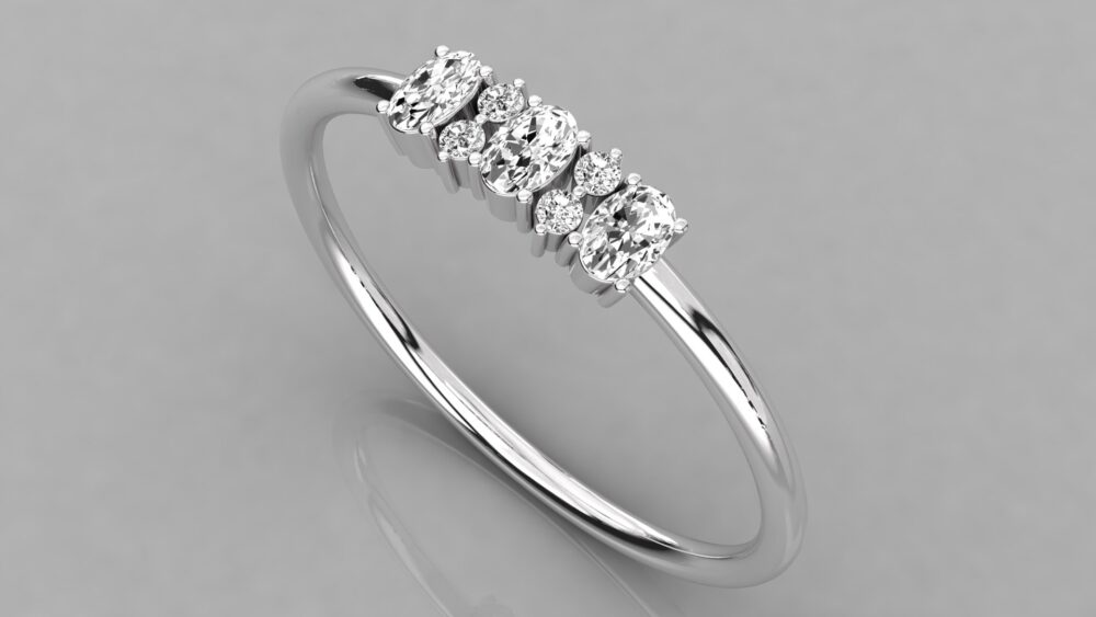 Oval Cut Lab Grown Diamond Wedding Ring - Image 5