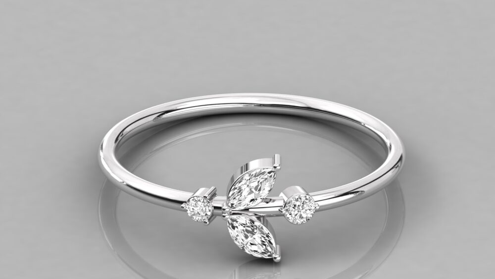 Marquise and Round Lab Grown Diamond Wedding Band - Image 4