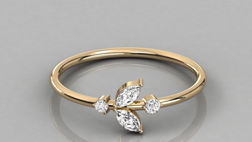 Marquise and Round Lab Grown Diamond Wedding Band - Image 7