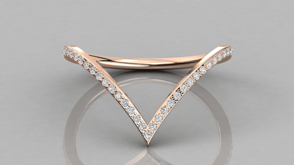 V Shaped Round Lab Grown Diamond Ring - Image 7
