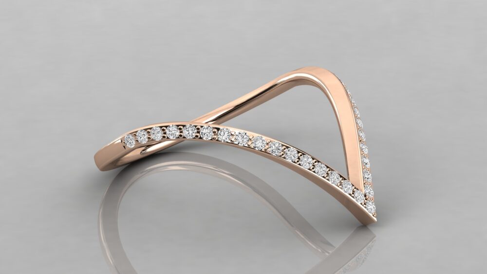 V Shaped Round Lab Grown Diamond Ring - Image 9