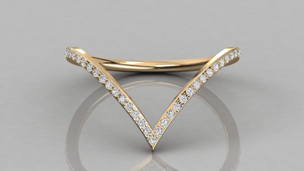 V Shaped Round Lab Grown Diamond Ring - Image 4