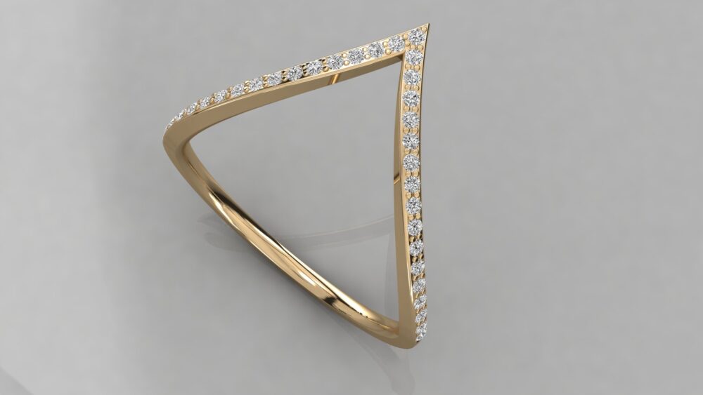 V Shaped Round Lab Grown Diamond Ring - Image 5